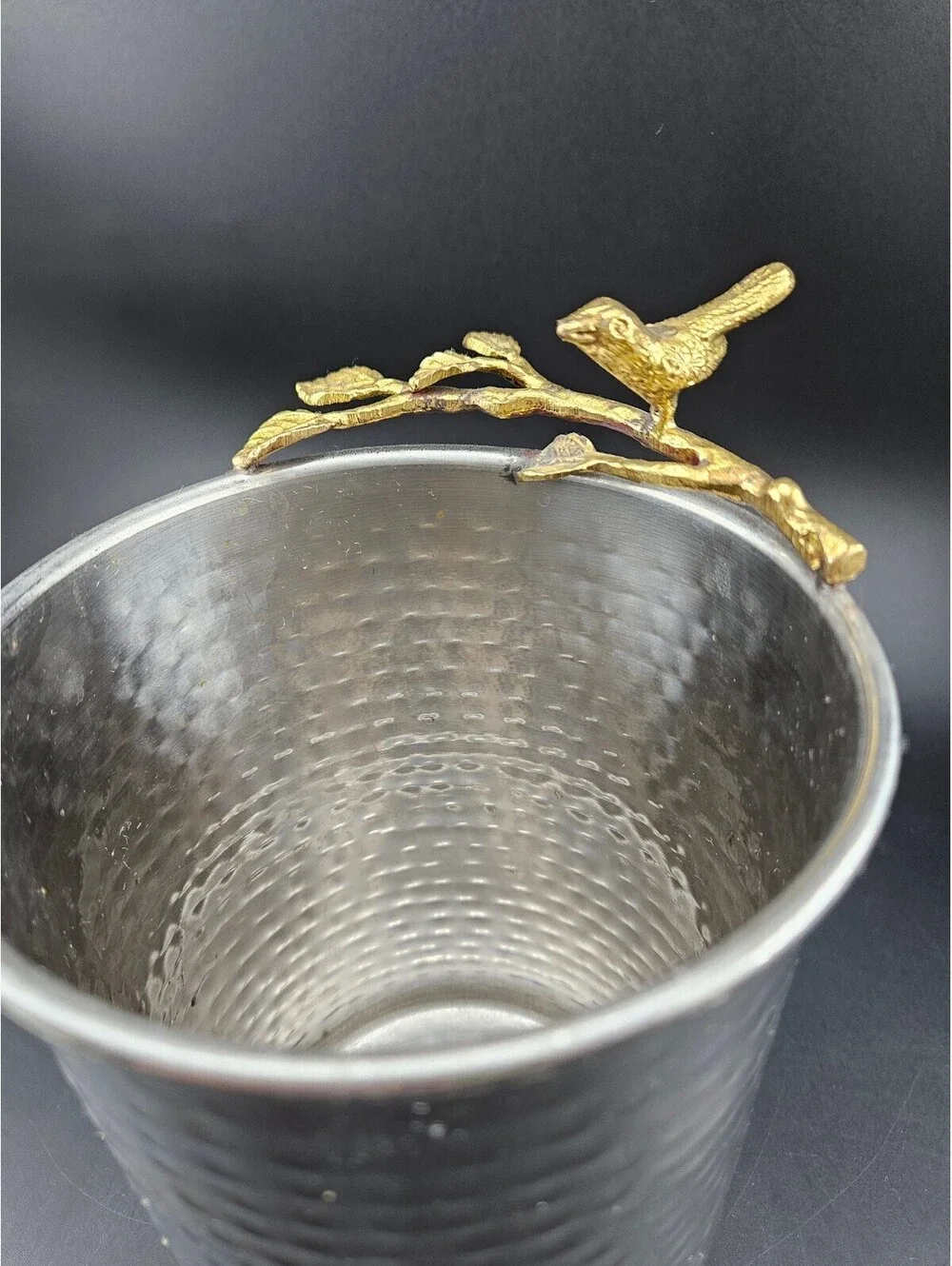 Thyme & Table Kitchen Set Gold Bird Branch Paper Towel Holder & Utensil Crock